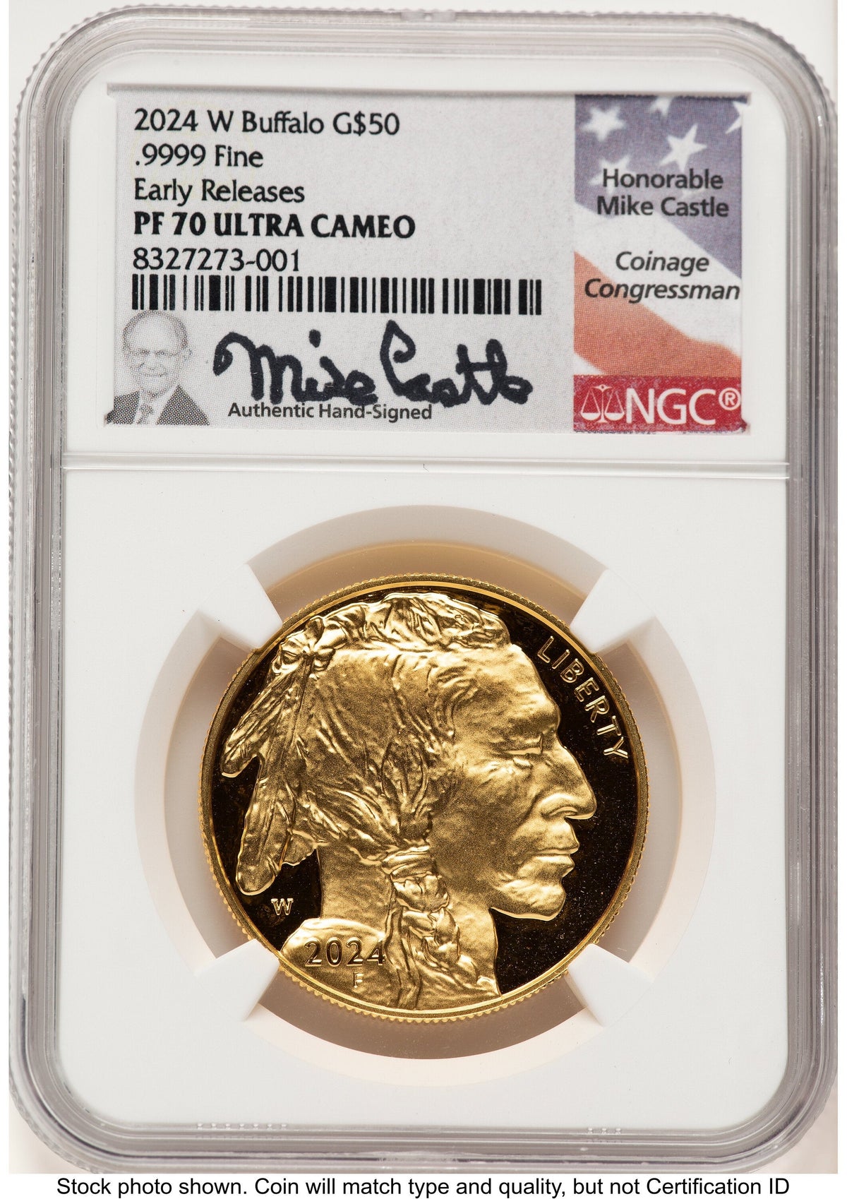 2024-W Proof Gold Buffalo 1 oz ER Mike Castle NGC PF70
