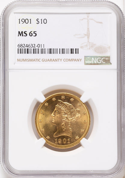 1901 $10 Liberty Eagle NGC MS65