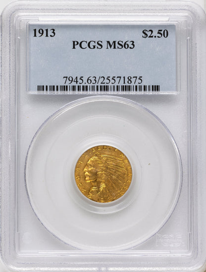 1913 $2.50 Indian Quarter Eagle PCGS MS63