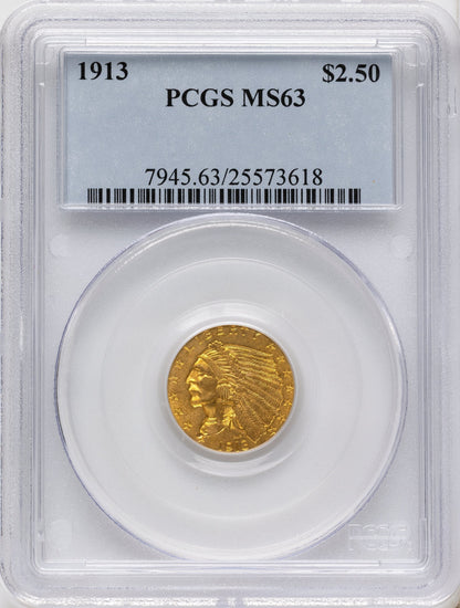 1913 $2.50 Indian Quarter Eagle PCGS MS63