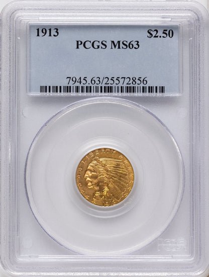 1913 $2.50 Indian Quarter Eagle PCGS MS63