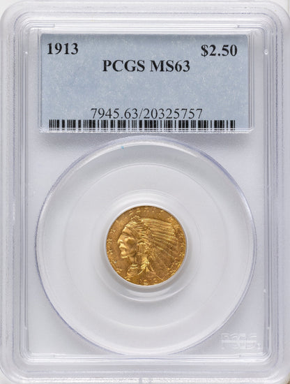 1913 $2.50 Indian Quarter Eagle PCGS MS63