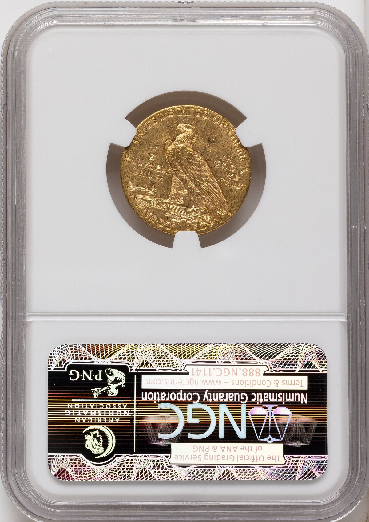 1908-D $5 Indian Half Eagle NGC MS63