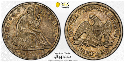 1855 Liberty Seated Half Dollar 50C PCGS AU58 CAC - Arrows