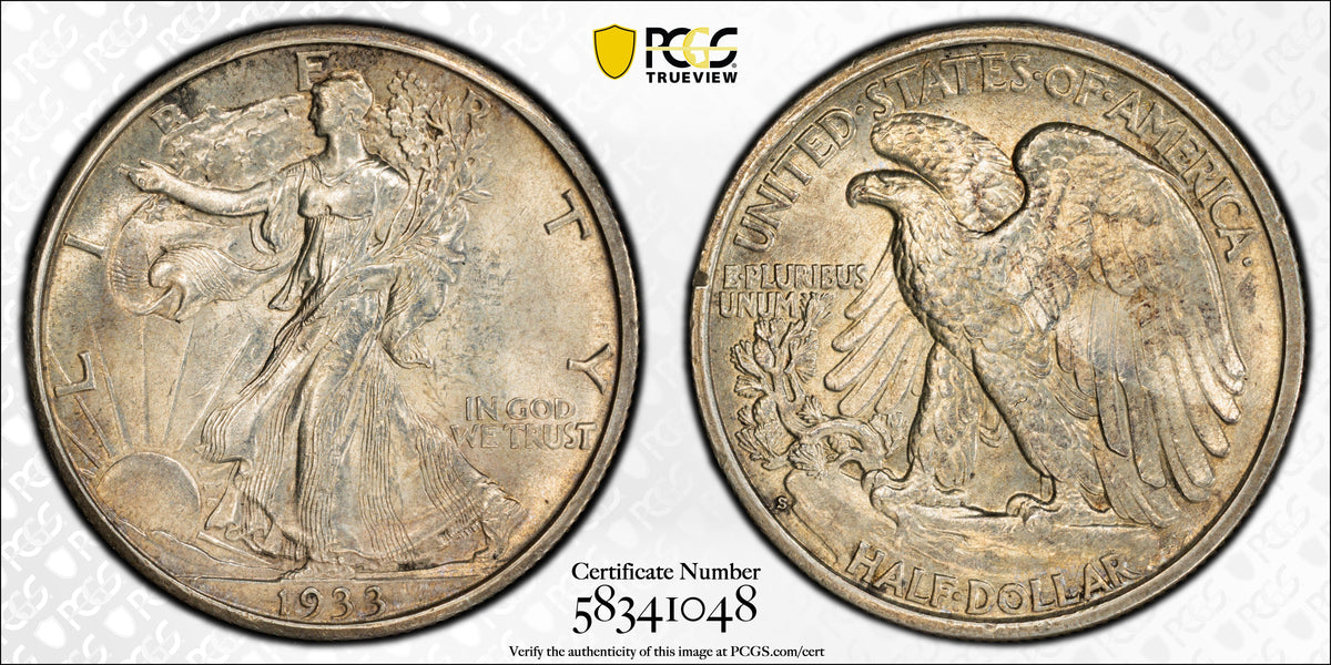 1933-S Walking Liberty Half Dollar 50C PCGS MS62