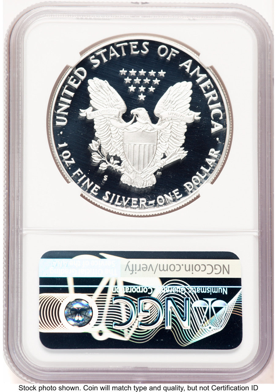 1988-S Proof Silver Eagle 1 oz Brown Label NGC PF70 (752100144)