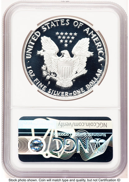 1988-S Proof Silver Eagle 1 oz Brown Label NGC PF70 (752100145)