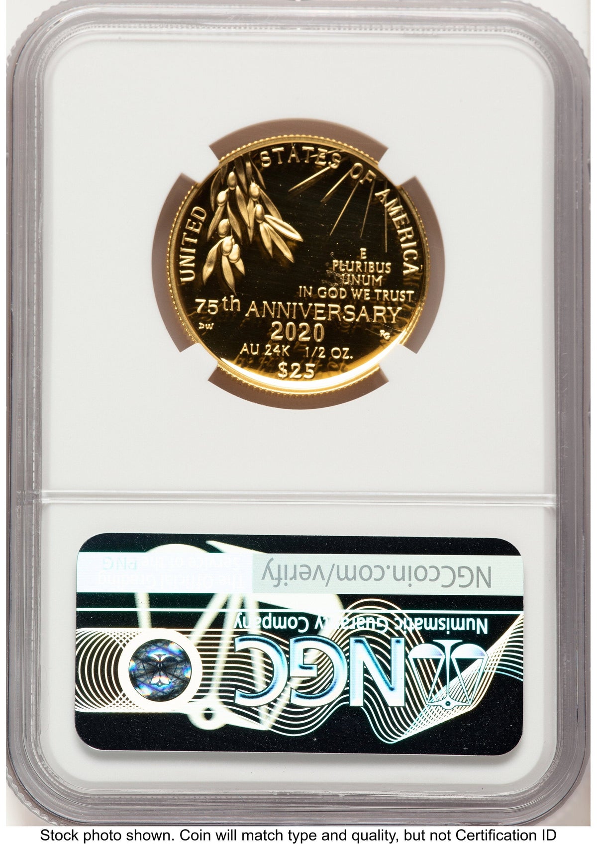 2020-W 1/2 oz Proof Gold End of World War II 75th Anniversary Red Book NGC PF70
