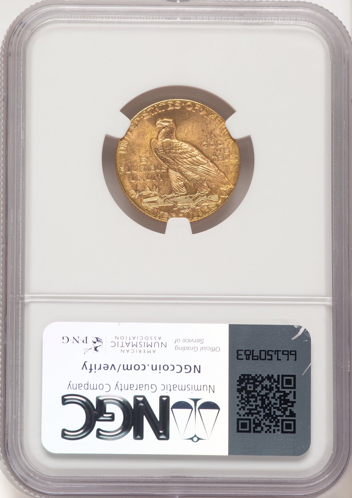 1909 $5 Indian Half Eagle NGC MS65