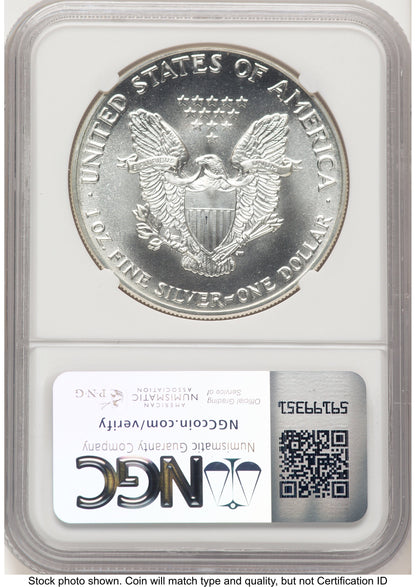 1987-(S) Silver Eagle Mike Castle From US Mint Sealed Box NGC MS70