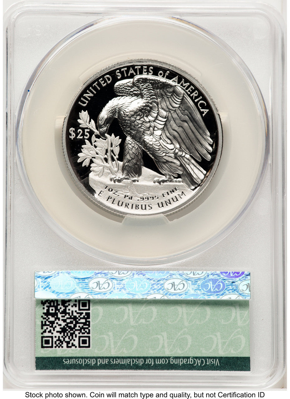 2024-W Palladium Eagle 1 oz First Day of Delivery Ron Drzewuki CACG PR70 (771963053)