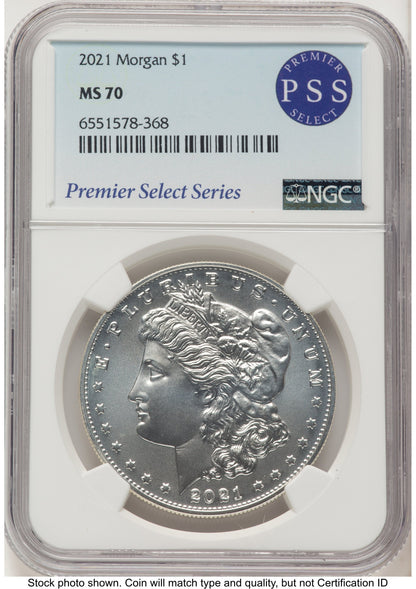 2021 6 Coin Morgan & Peace Dollar Set Premier Select Series NGC MS70