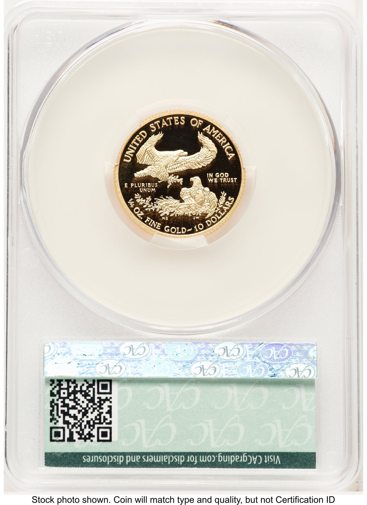 2016-W Proof Gold Eagle 1/4 oz Non Designation CACG PR70