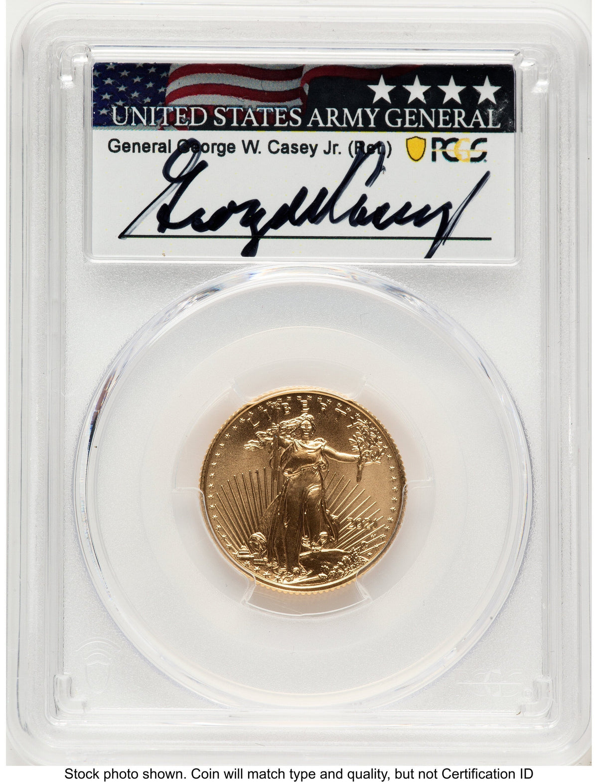 2021-W TY2 Gold Eagle 1/4 oz Unfinished Proof Dies George Casey PCGS PR70