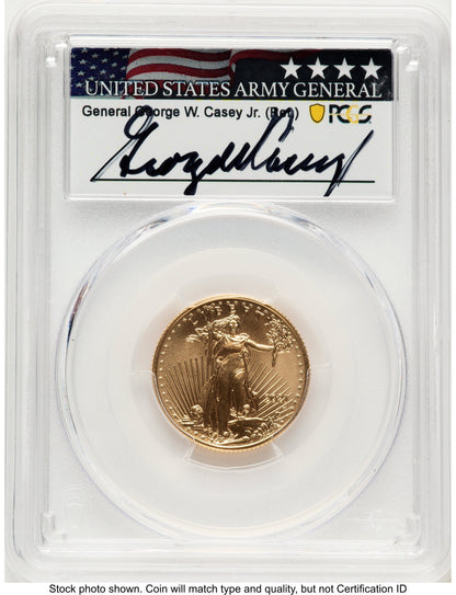 2021-W TY2 Gold Eagle 1/4 oz Unfinished Proof Dies George Casey PCGS PR70