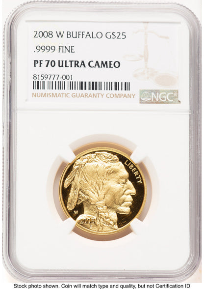 2008-W Proof Gold Buffalo 1/2 oz Brown Label NGC PF70 (776174032)