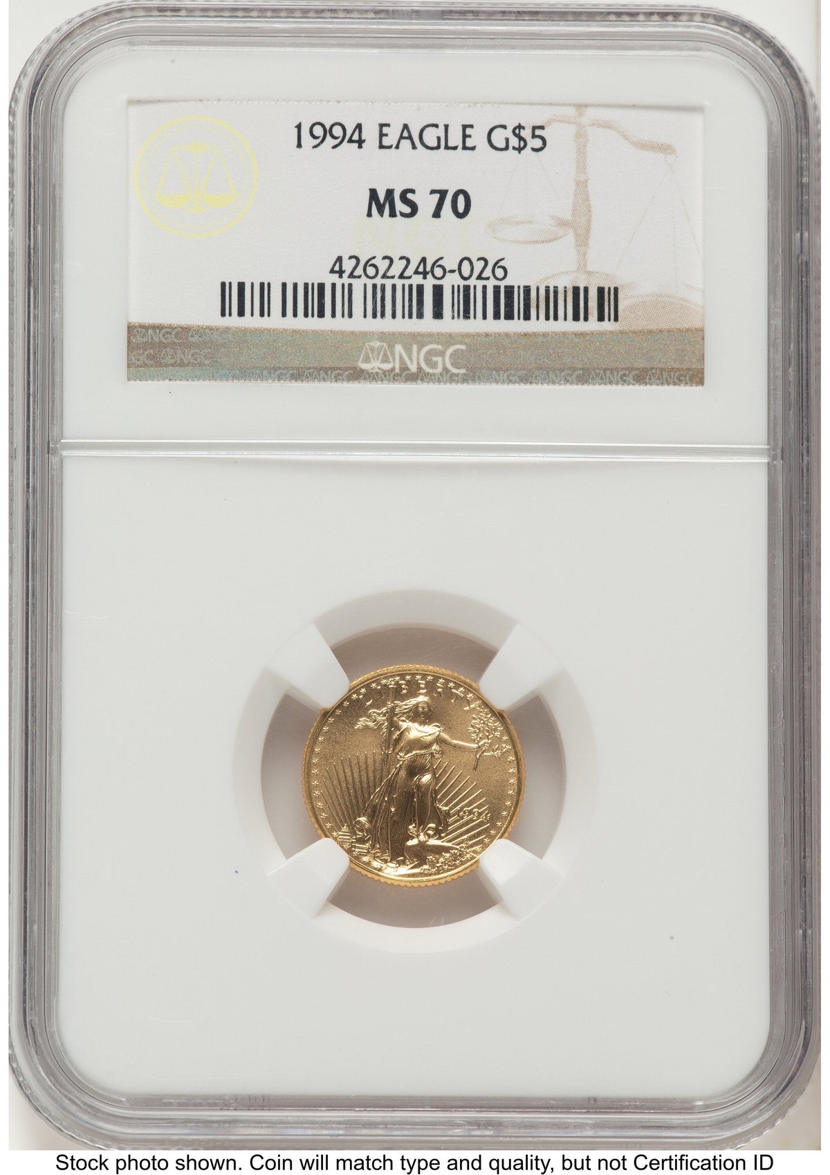 1994 Gold Eagle 1/10 oz Brown Label NGC MS70