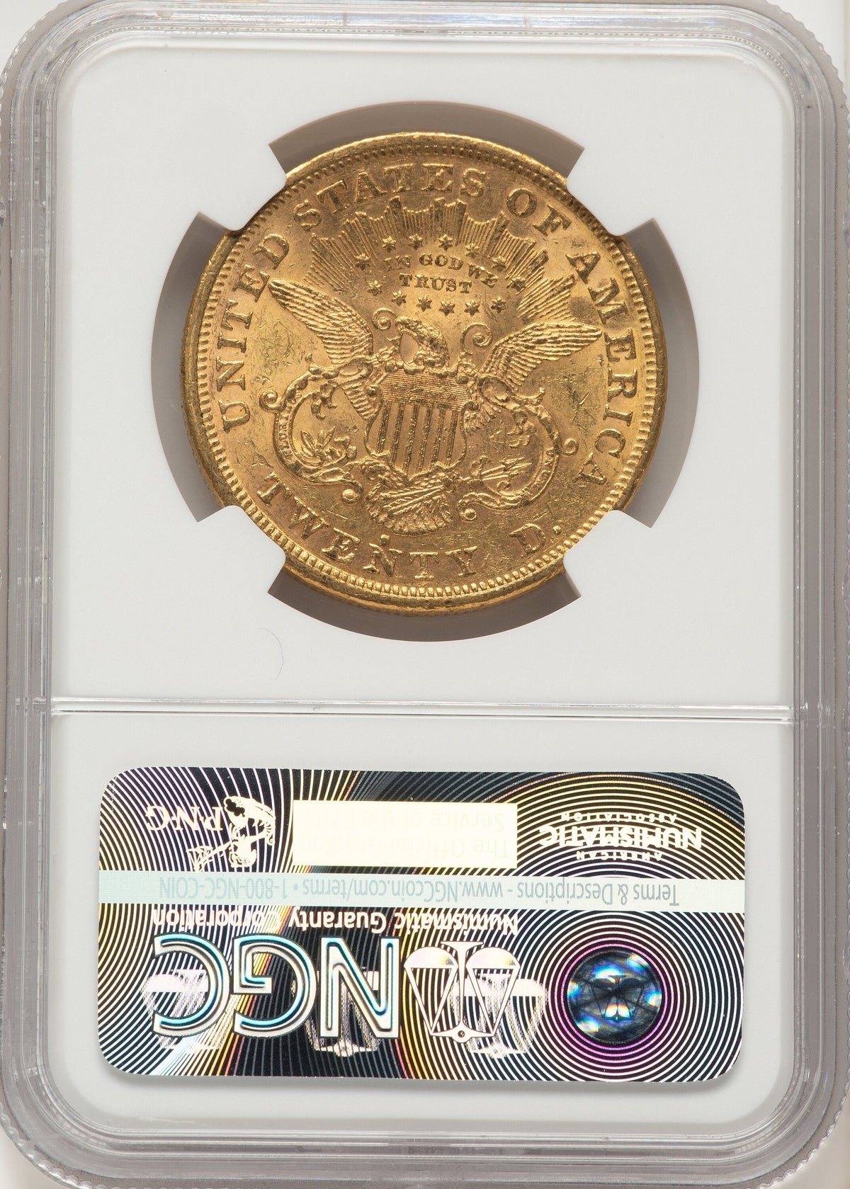 1872-S $20 Liberty Double Eagle NGC MS61