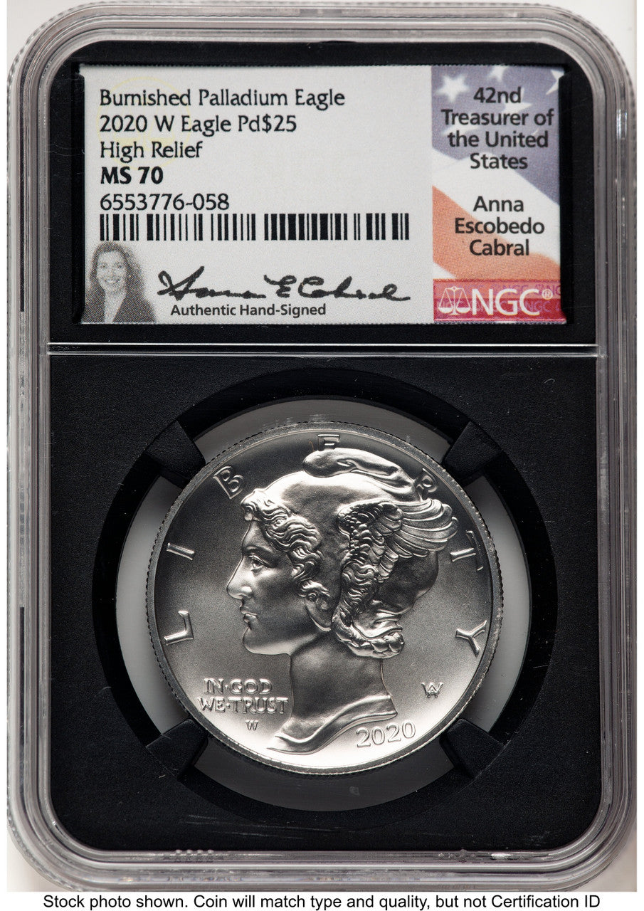 2020-W Palladium Eagle 1 oz Burnished Anna Cabral NGC MS70 (778565009)
