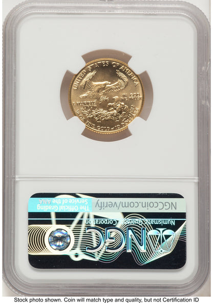 1990 Gold Eagle 1/4 oz NGC MS70 Ed Moy