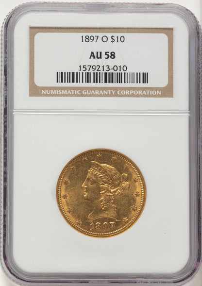 1897-O $10 Liberty Eagle NGC AU58