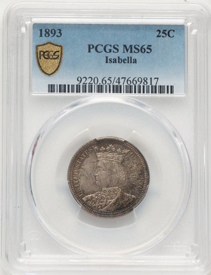 1893 25C Isabella Quarter Commemorative Silver PCGS MS65