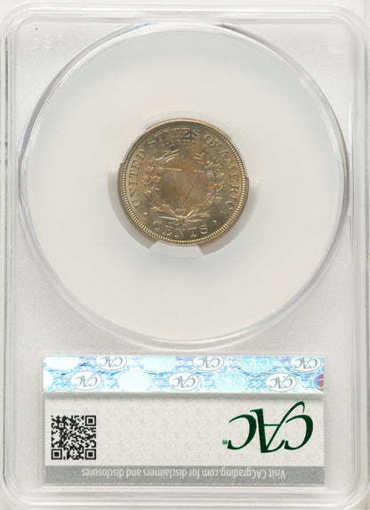 1884 5C Liberty Nickel CACG MS65