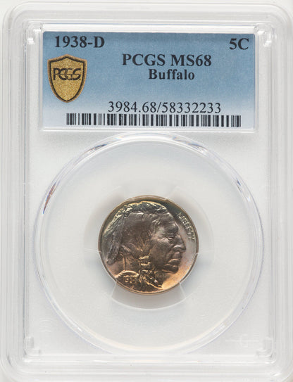 1938-D 5C Buffalo Buffalo Nickel PCGS MS68