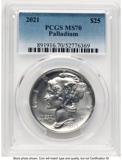 2021 Palladium Eagle 1 oz Blue Gradient PCGS MS70