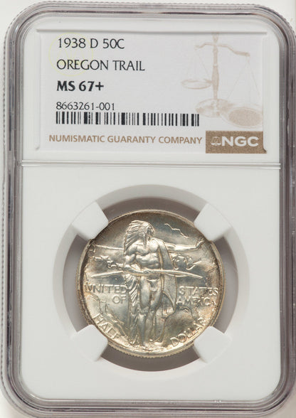 1938-D 50C Oregon Commemorative Silver NGC MS67+