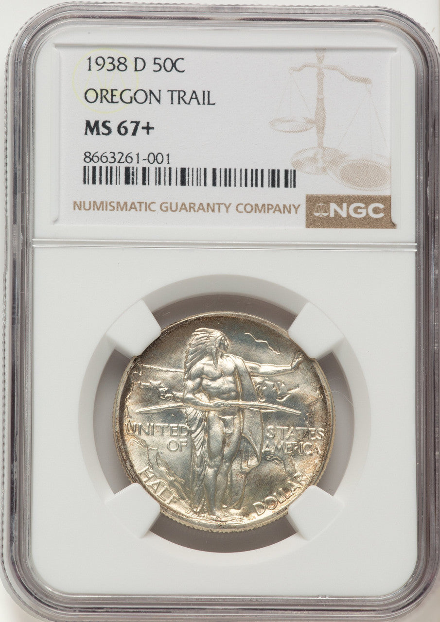 1938-D 50C Oregon Commemorative Silver NGC MS67+