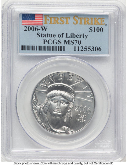 2006-W Burnished Platinum Eagle 1 oz FS Flag PCGS MS70