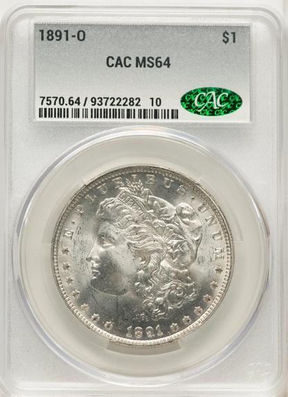 1891-O Morgan Dollar CACG MS64