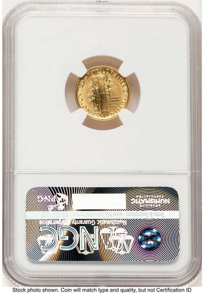 2016-W 10C Mercury Dime 100th Anniversary Gold Centennial ER 100th Anniversary NGC MS70