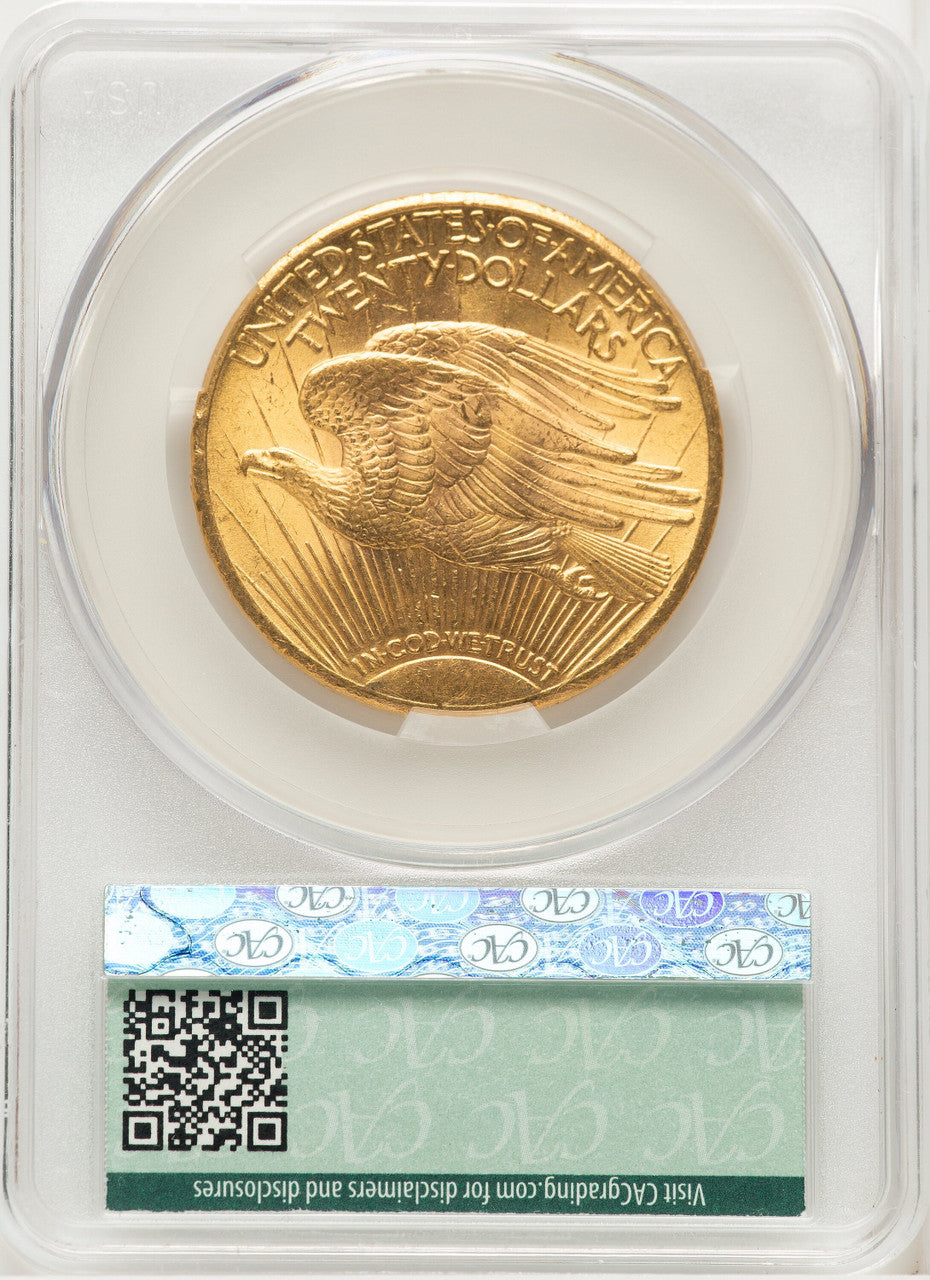 1927 $20 CAC Saint-Gaudens Double Eagle CACG MS62