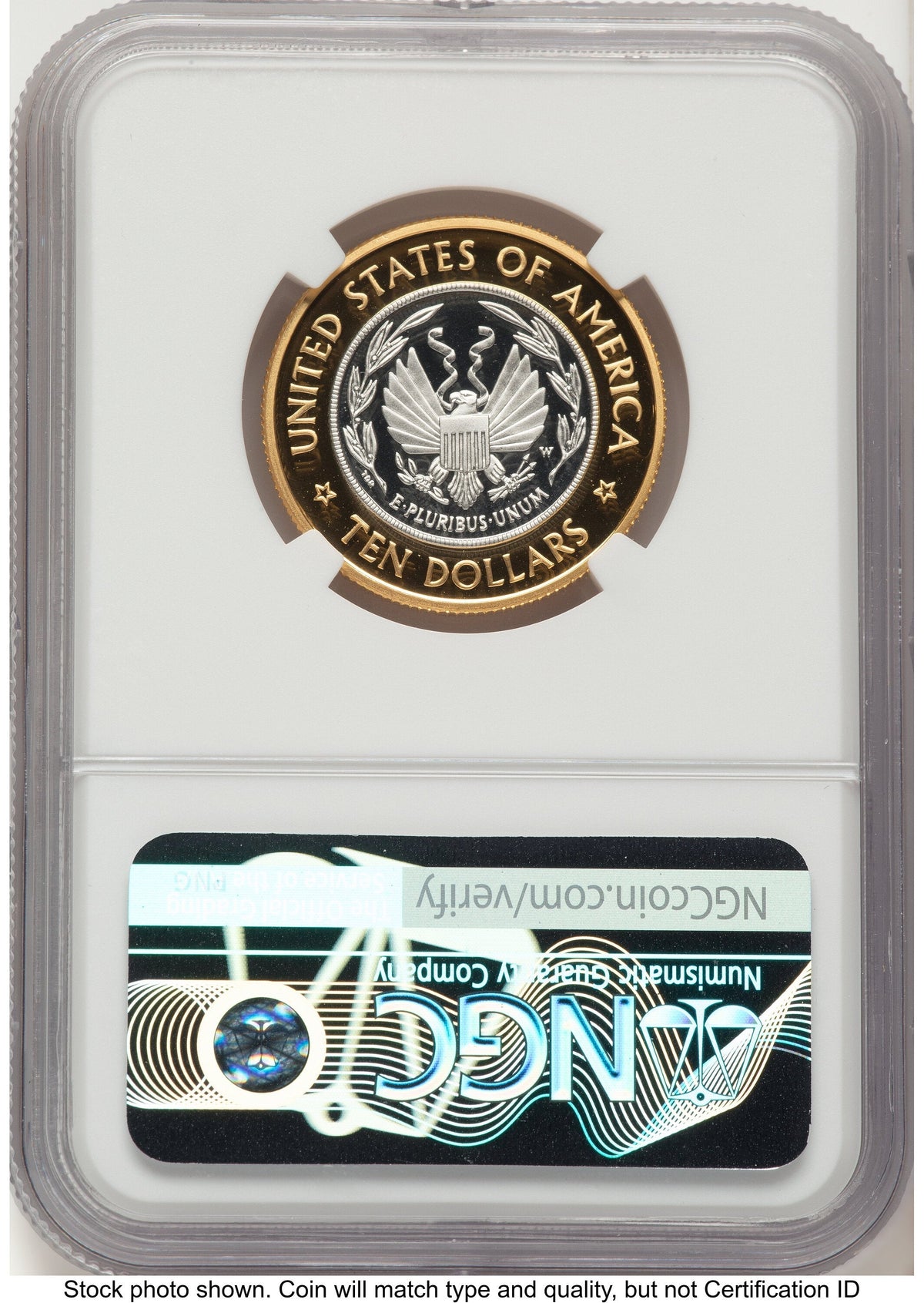 2000-W $10 Library of Congress Bi-Metallic Gold 0.2509 oz and Platinum 0.2509 oz Brown Label Modern Issues NGC MS70