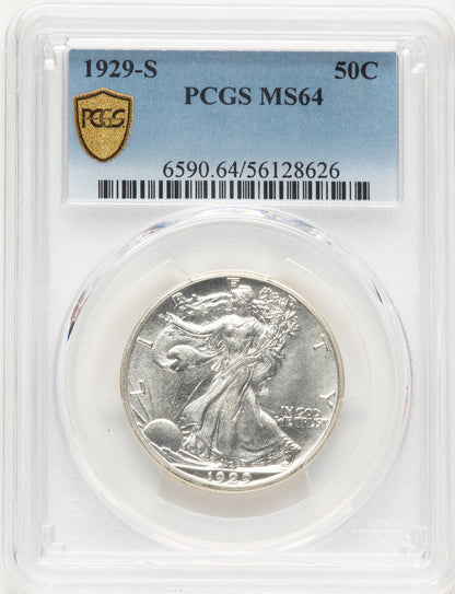 1929-S 50C Walking Liberty Half Dollar PCGS MS64