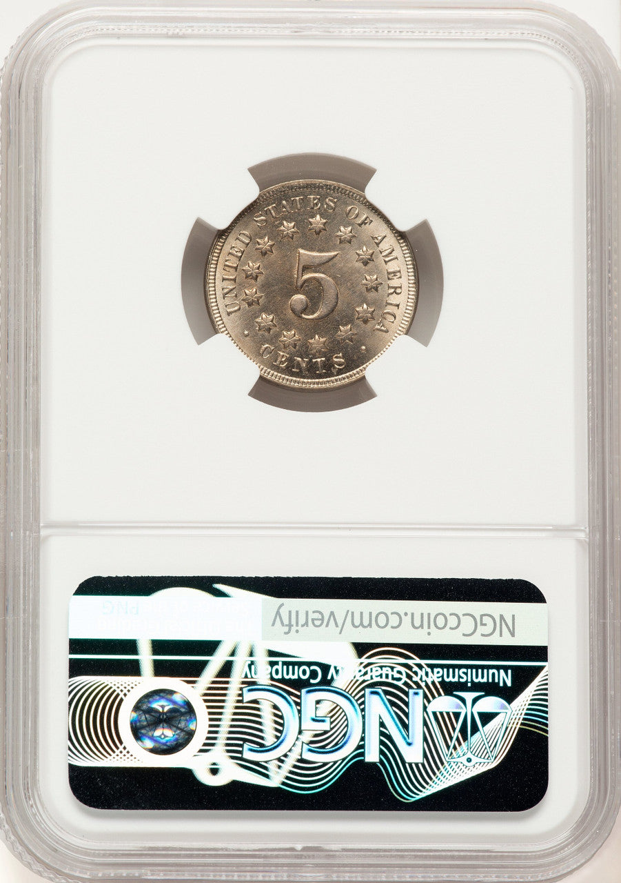 1869 5C Shield Nickel NGC MS66