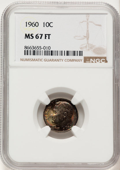 1960 10C FB Roosevelt Dime NGC MS67