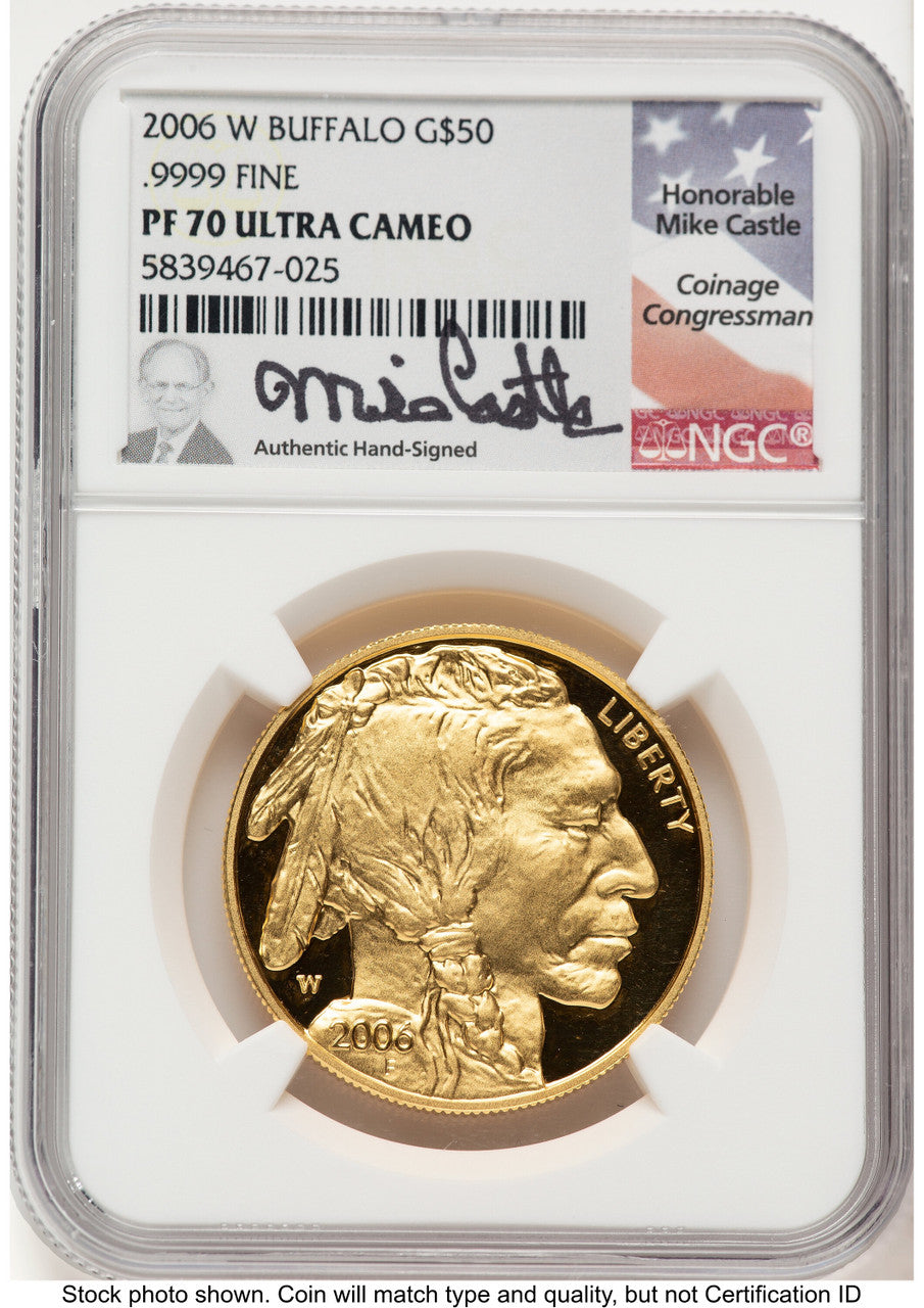 2006-W Proof Gold Buffalo 1 oz Mike Castle NGC PF70 (783045005)