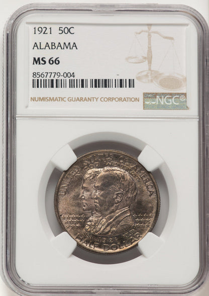 1921 50C Alabama Commemorative Silver NGC MS66