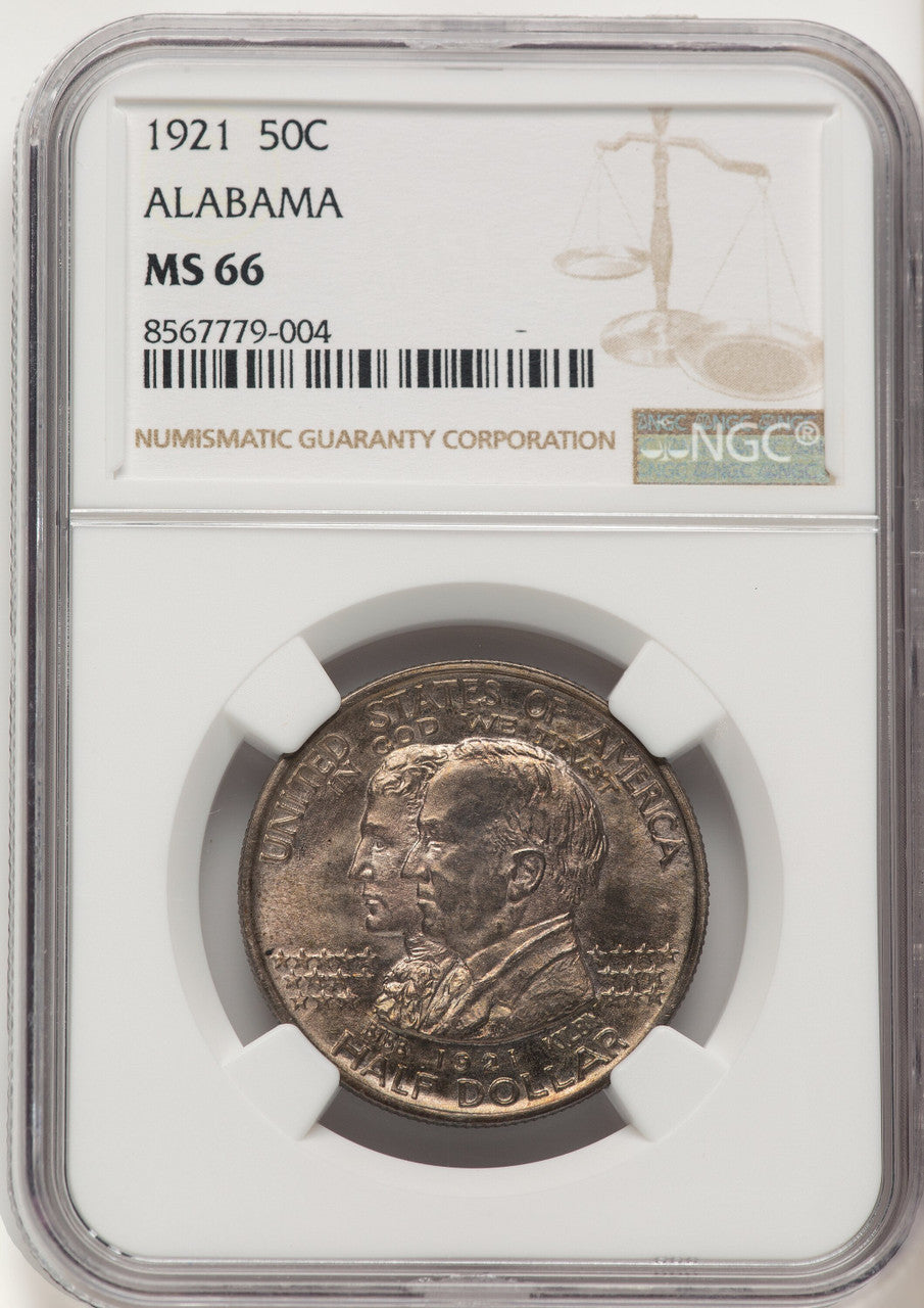 1921 50C Alabama Commemorative Silver NGC MS66