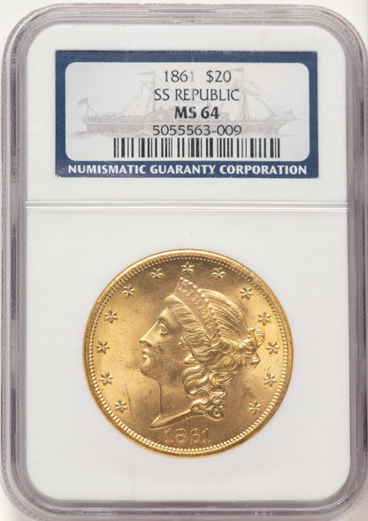 1861 $20 Liberty Double Eagle NGC MS64