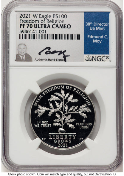 2021-W Proof Platinum Eagle 1 oz NGC PF70 Ed Moy