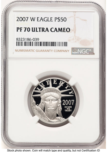 2007-W Proof Platinum Eagle 1/2 oz Brown Label NGC PF70 (784188011)