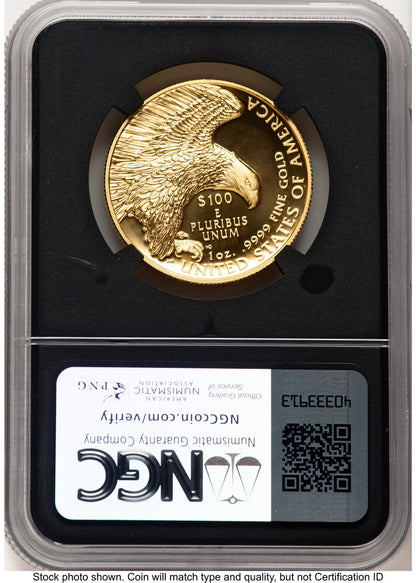 2019-W G$100 American Liberty High Relief Enhanced David J Ryder TBE Label NGC MS70