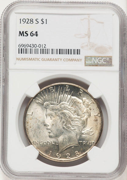 1928-S Peace Dollar NGC MS64