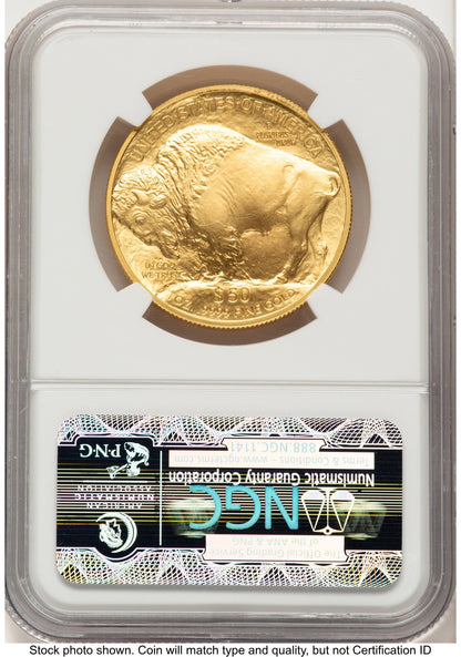 2008-W Burnished Gold Buffalo 1 oz Top 50 Most Popular Modern Coins Label NGC MS70