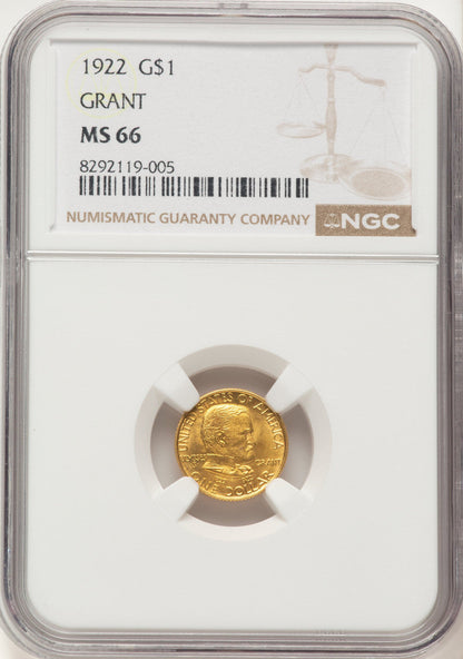 1922 G$1 Grant No Star Commemorative Gold NGC MS66