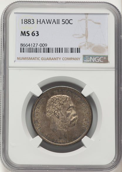 1883 Hawaii Half Dollar Coins of Hawaii NGC MS63